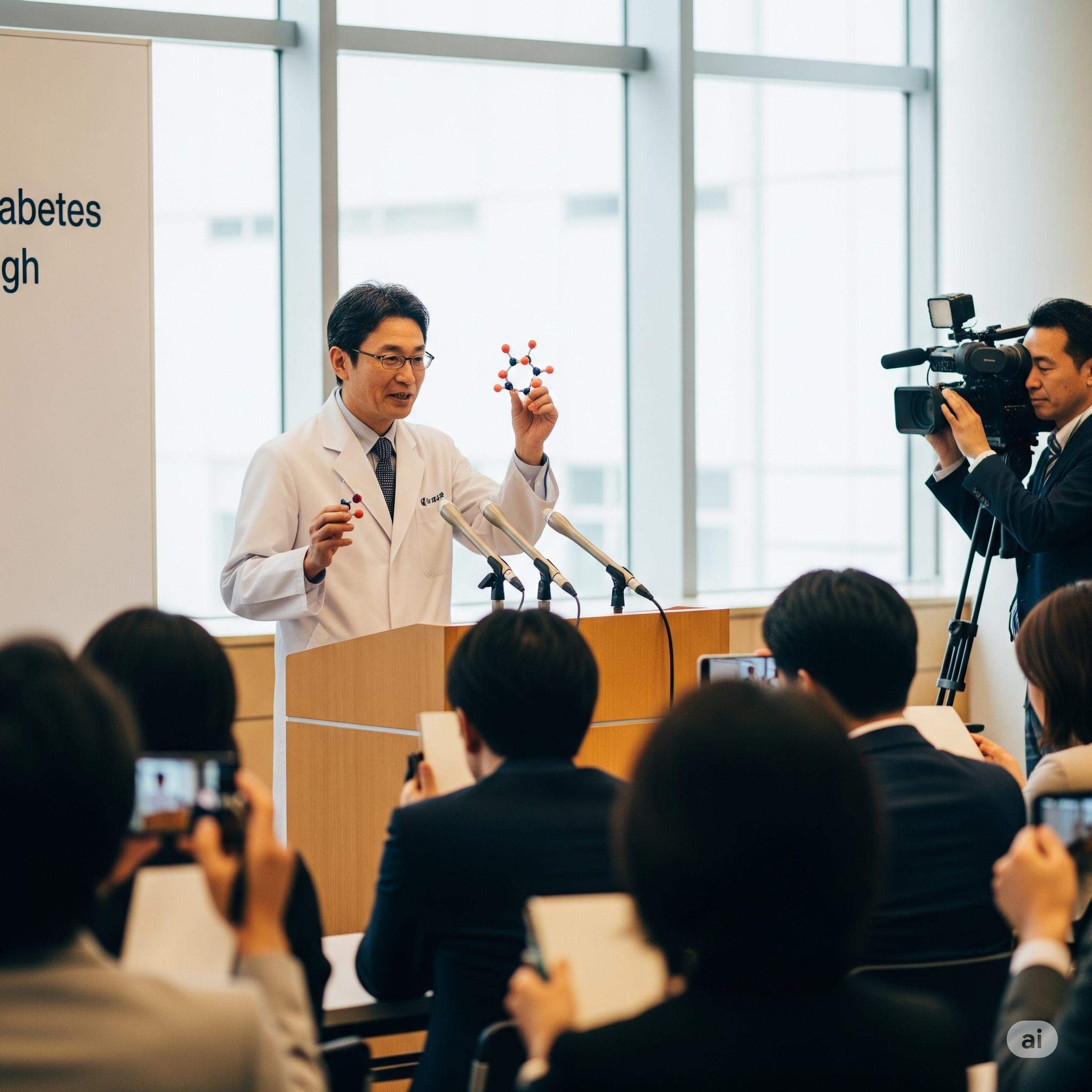 Press conference with a medical breakthrough announcement